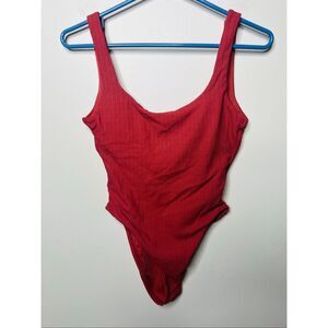 Vitamin A Sustainable Swimwear One Piece Ribbed Swimsuit Sz Medium New!